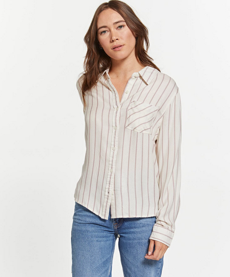 Polished Striped Button Up