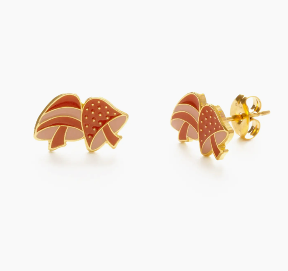 Retro Mushroom Studs