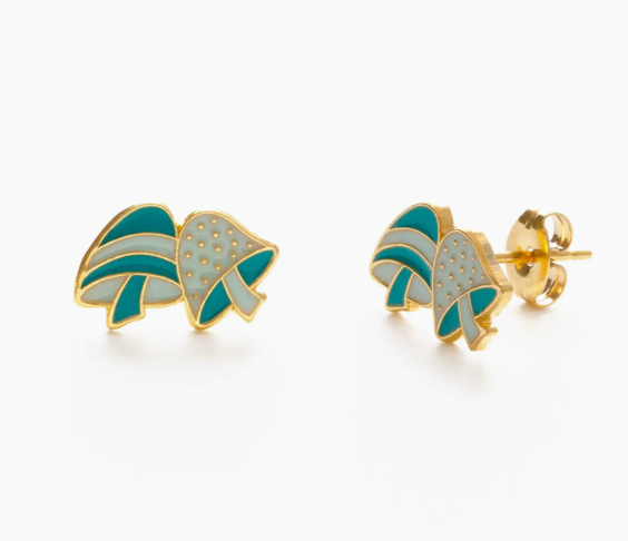 Retro Mushroom Studs