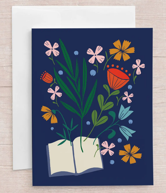 Book Bouquet Greeting Card