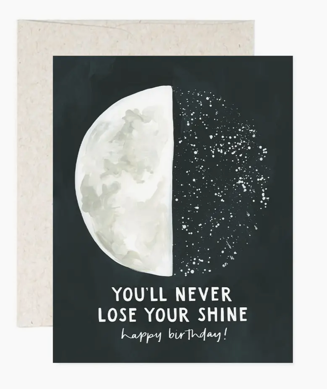 Speckled Moon Birthday Card