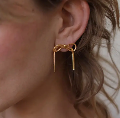 Herringbone Bow Studs