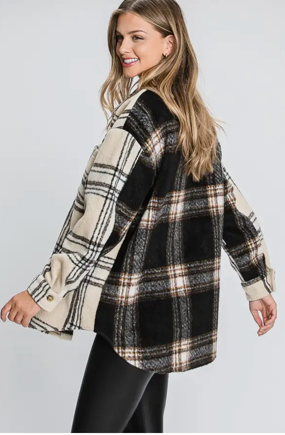 Plaid Contrast Jacket