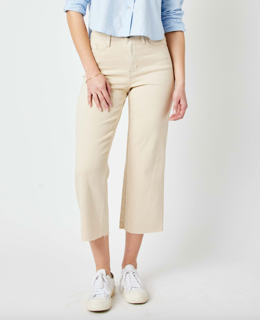 Cream City Crop Wide Leg Jeans