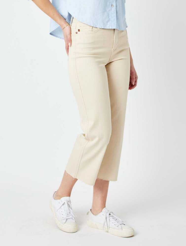 Cream City Crop Wide Leg Jeans