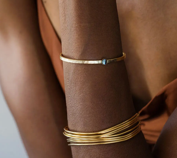 Abalone Hammered Cuff