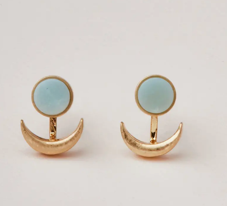 Stone Moon Phase Earrings
