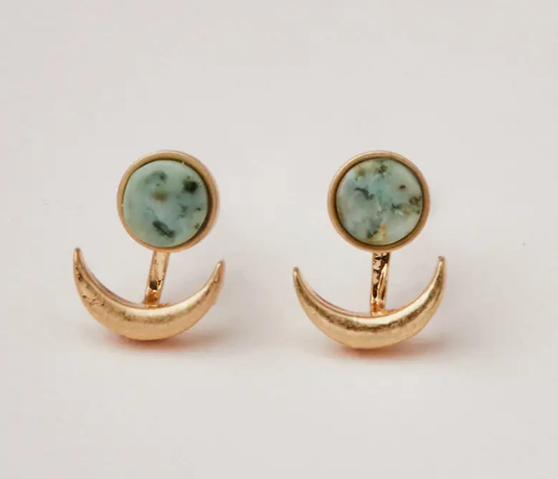 Stone Moon Phase Earrings
