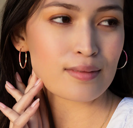 Small Bead Hoops