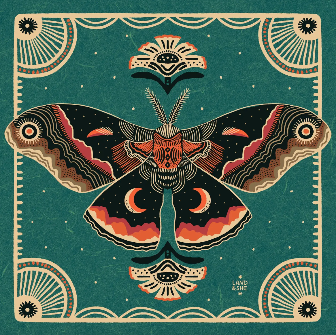 Cecropia Moth Print