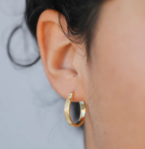 Textured Gold Hoops