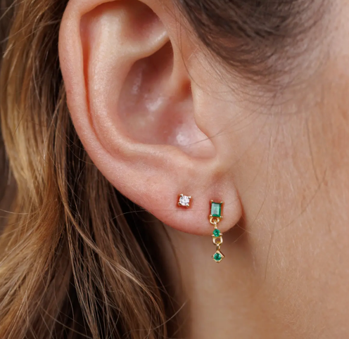 Baguette Drop Earrings