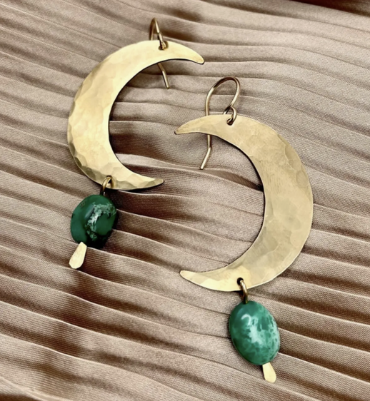 Turquoise Moon Earrings