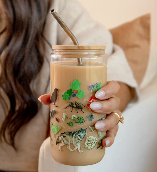 Midnight Flora & Fauna Can Glass
