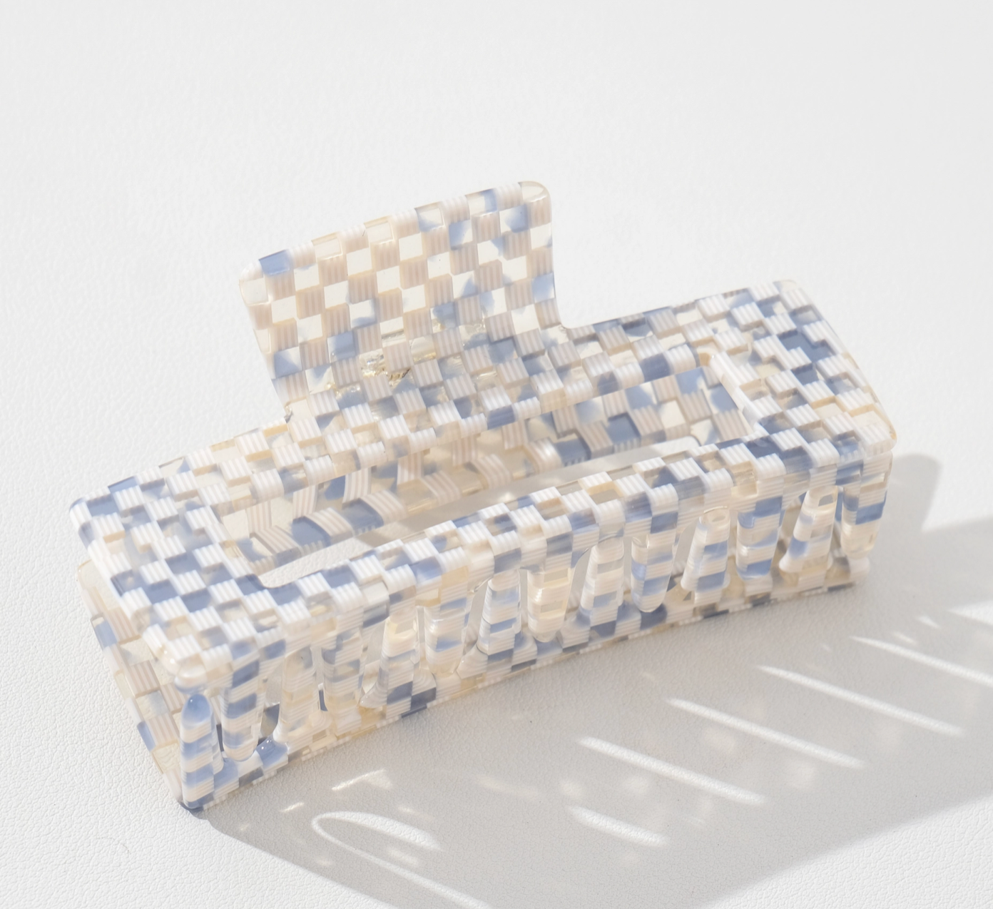 Blue Sand Checkerboard Claw Clips
