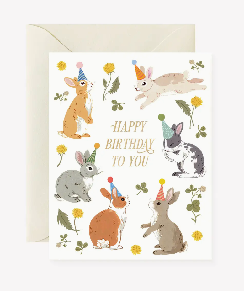 Bunnies Birthday Party Card