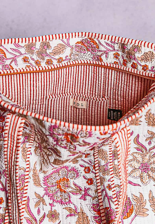 Striped Quilted Tote
