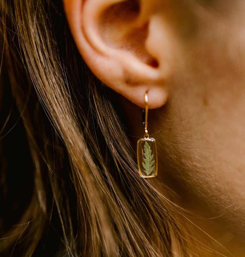 Fern Huggie Hoops