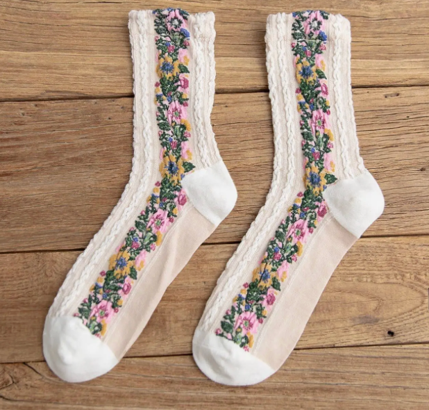 Vintage Floral Harvest Socks