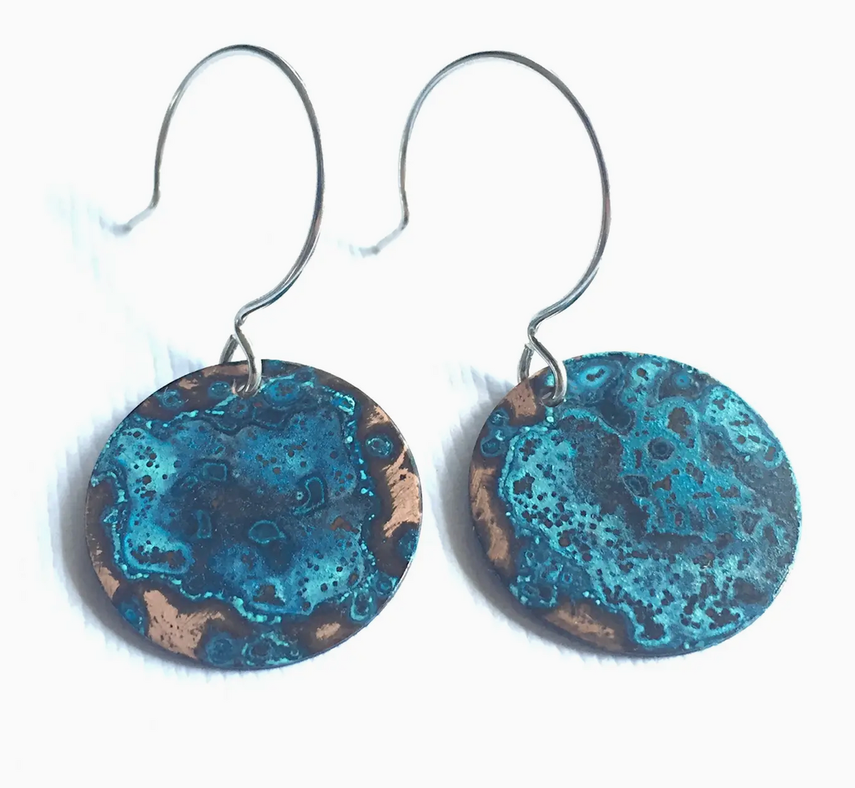 Blue Verdigris Earrings