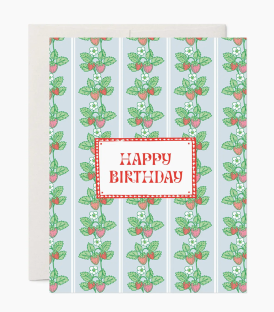 Strawberry Vines Birthday Card