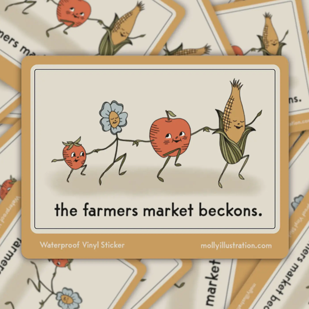 The Farmers Market Beckons Sticker