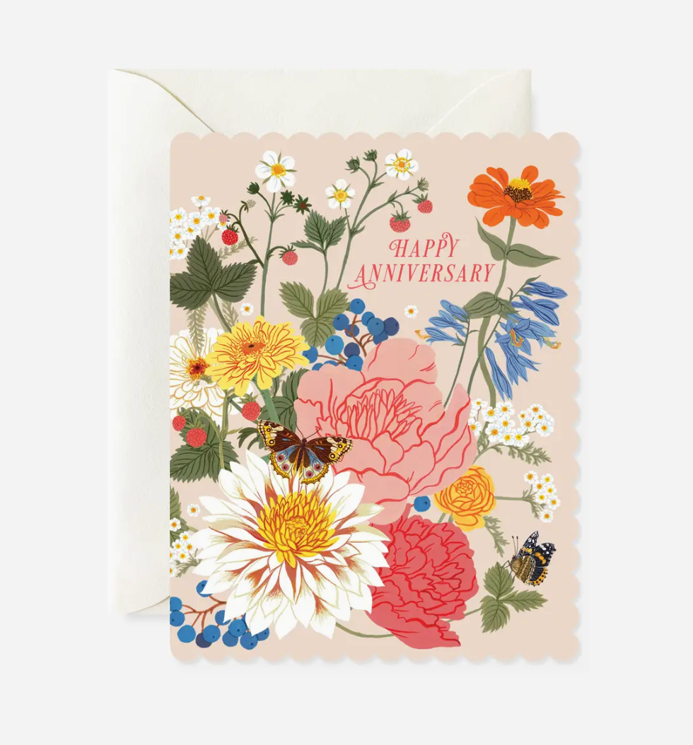 Flora Happy Anniversary Card
