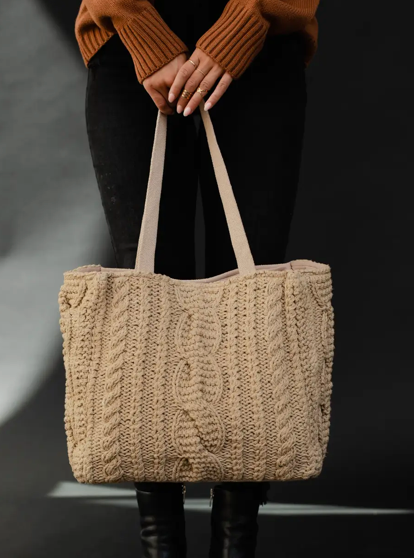 Cable Knit Tote