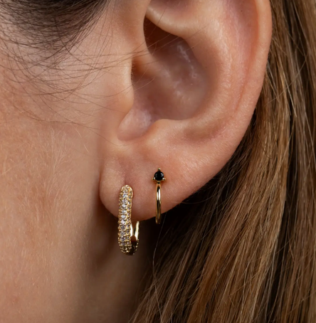 Pave Gold Hoops