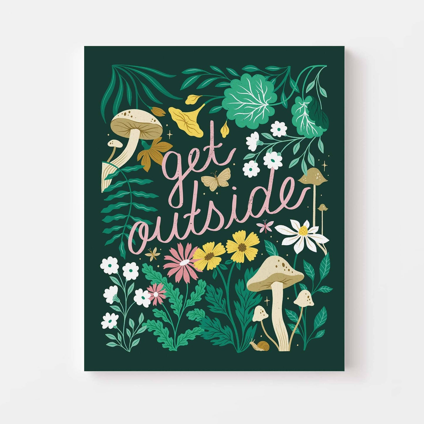 Get Outside Mushroom Print
