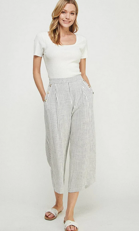 Market Pinstripe Linen Pants