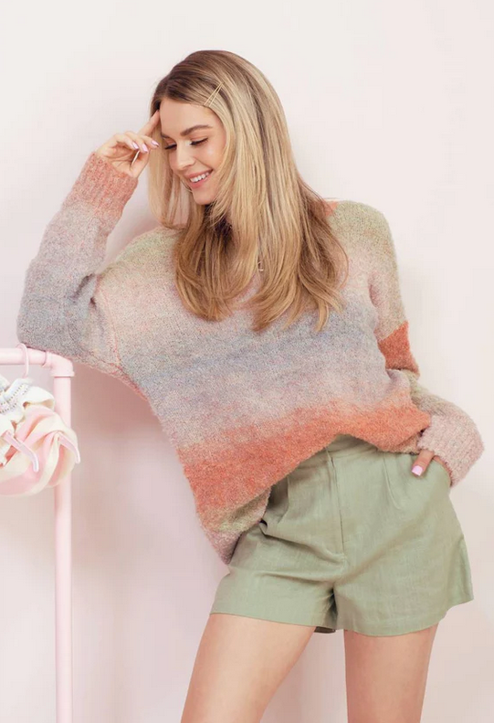 Fall Pastel Ombré Sweater