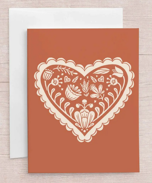 Folk Heart Greeting Card