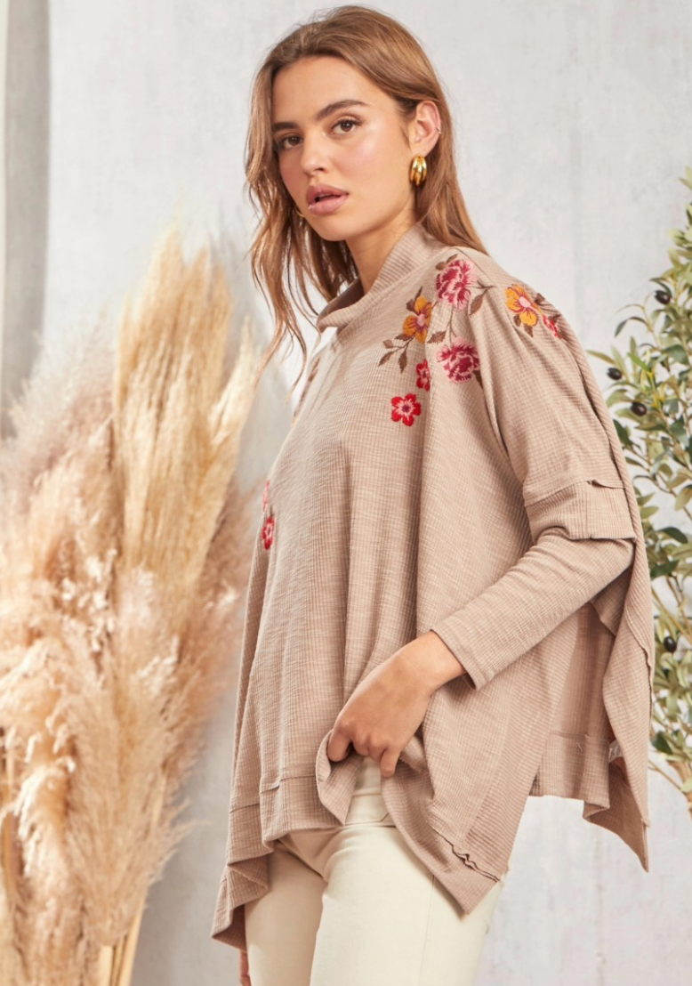 Floral Poncho Top