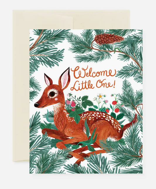 Welcome Little One Fawn Card