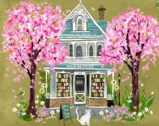 Cherry Blossom Book Shop Print