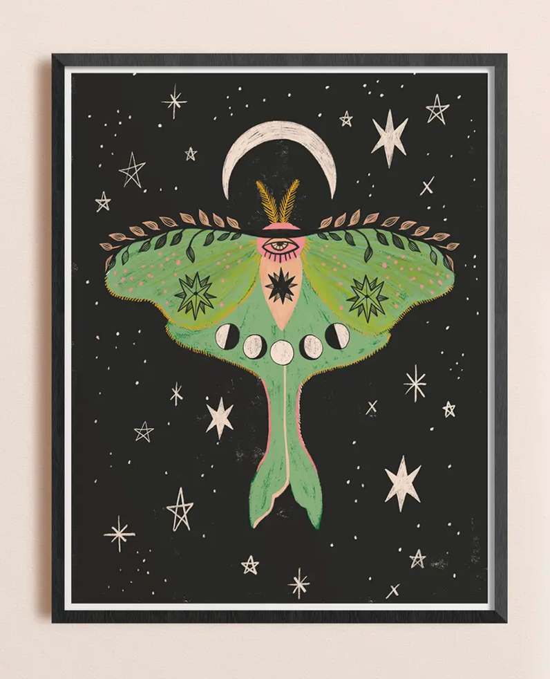 Starry Luna Moth Print