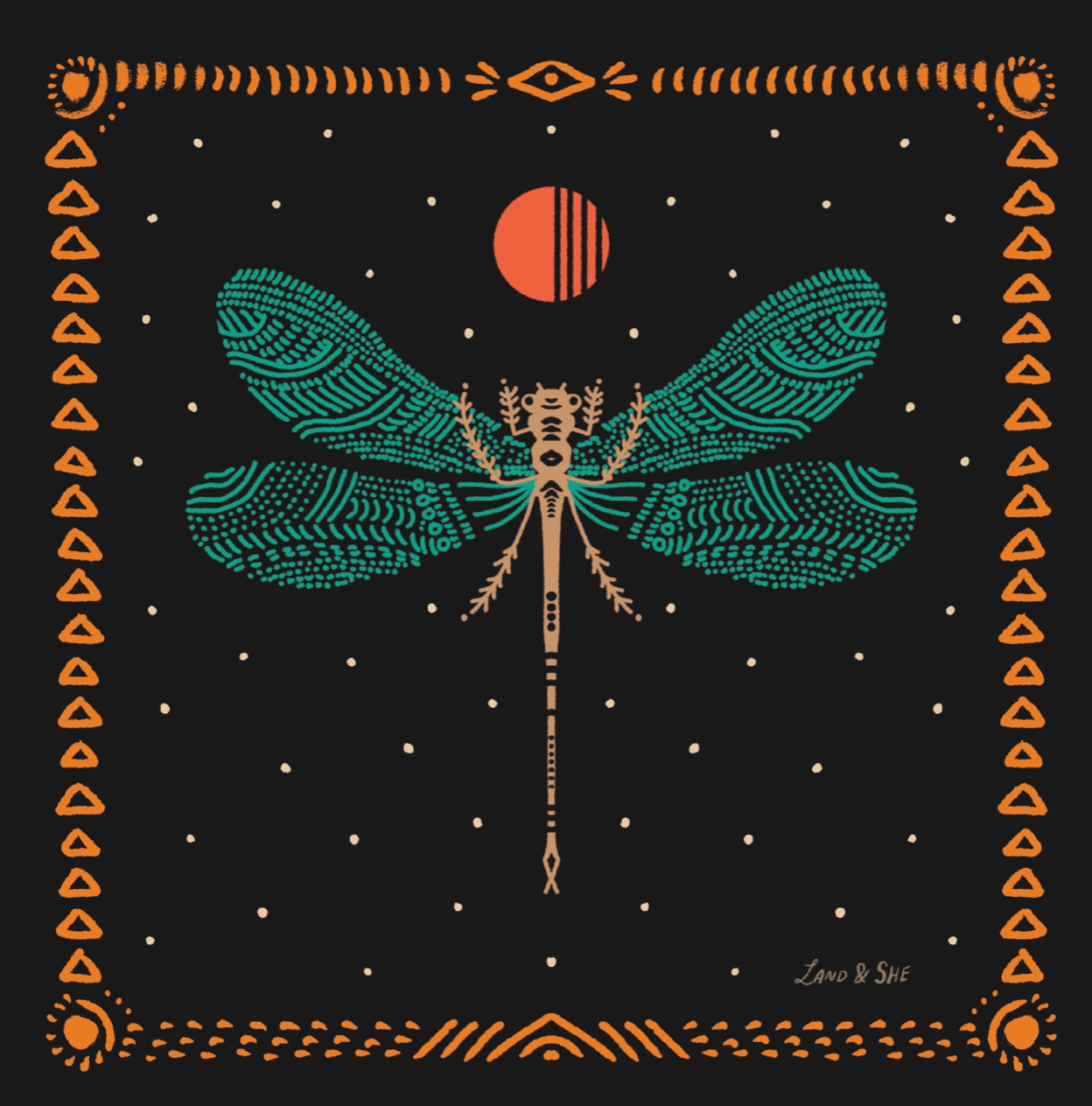 Moonlight Dragonfly Print