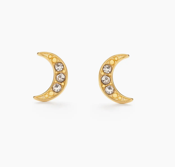 Crescent Moon Studs