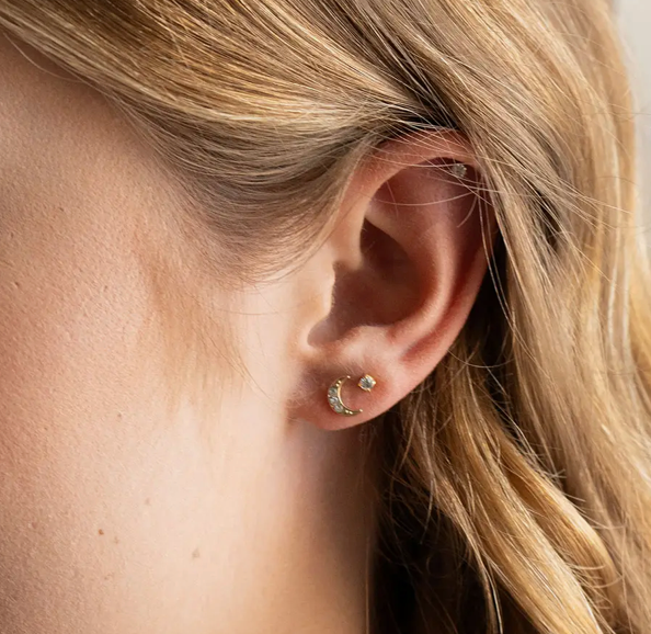 Crescent Moon Studs