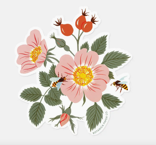 Dog Rose Clear Sticker