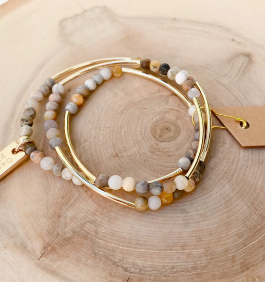 Gemstone Triple Wrap Bracelets