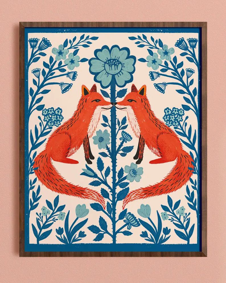 Floral Fox Print