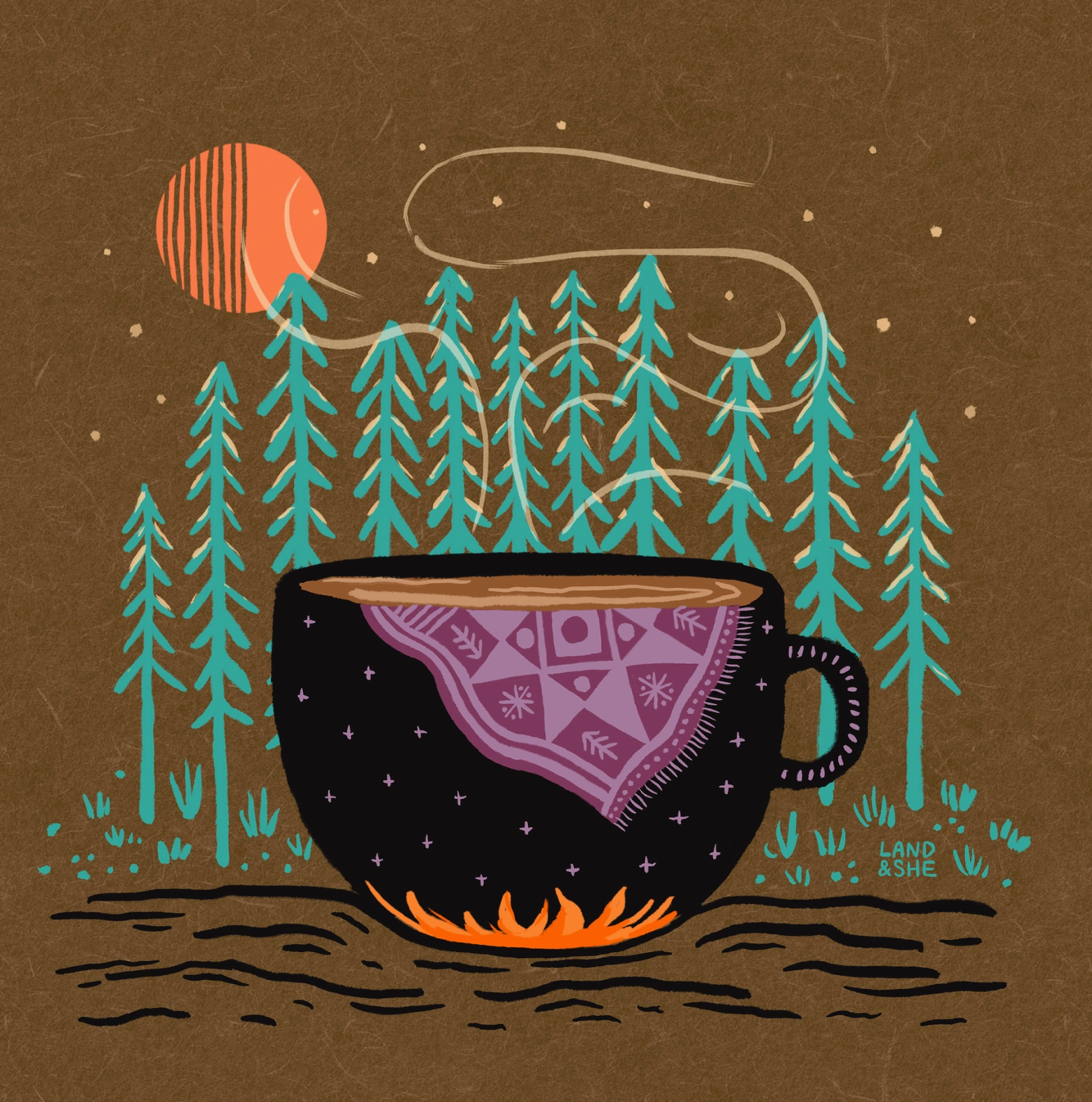 Campfire Coffee Print