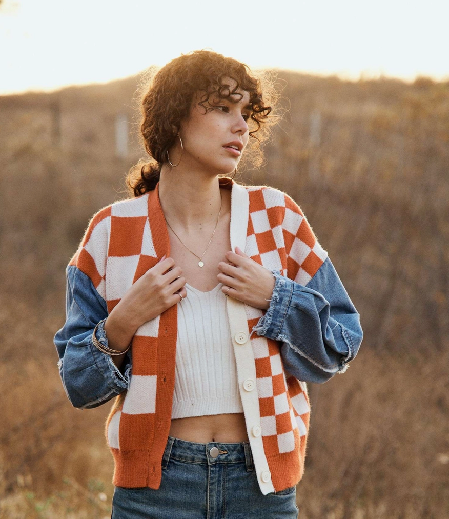 Checkered Cardigan