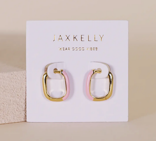 Color Dipped Rectangle Hoops