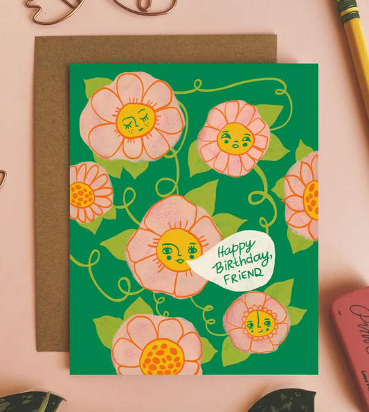 Happy Birthday Friend Floral Card