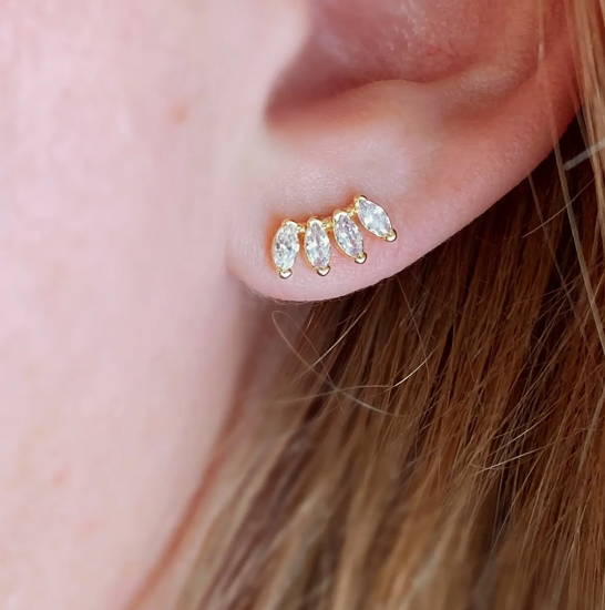 Curved Crystal Studs