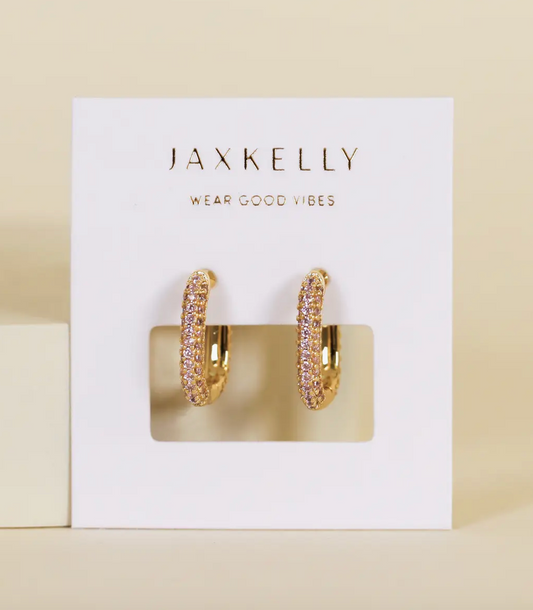 Pave Gold Hoops