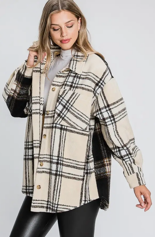 Plaid Contrast Jacket